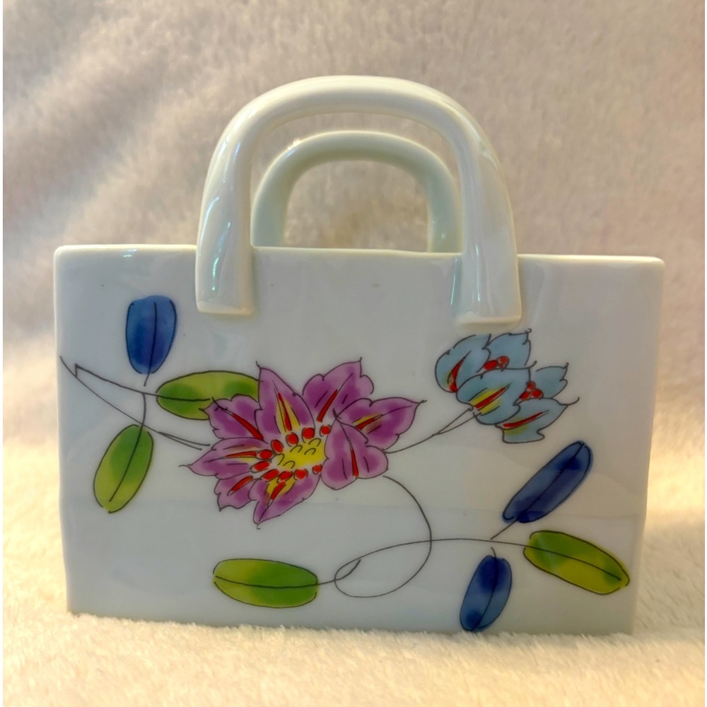 🇺🇸Vintage Japanese Porcelain Tea Bag Holder Caddy
